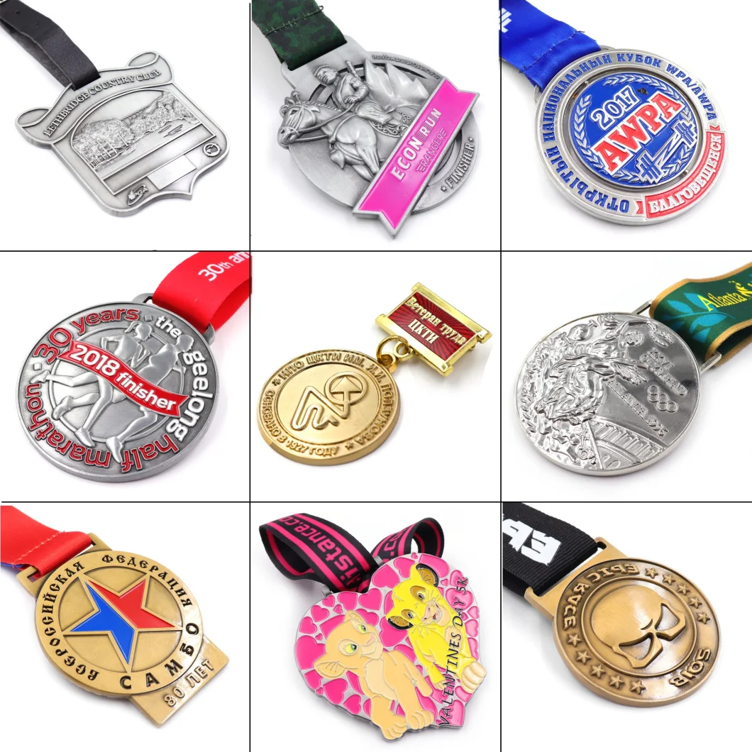 Manufacturer Custom Zinc Alloy 3D Sports Metal Medal Marathon Running Race Award Medals