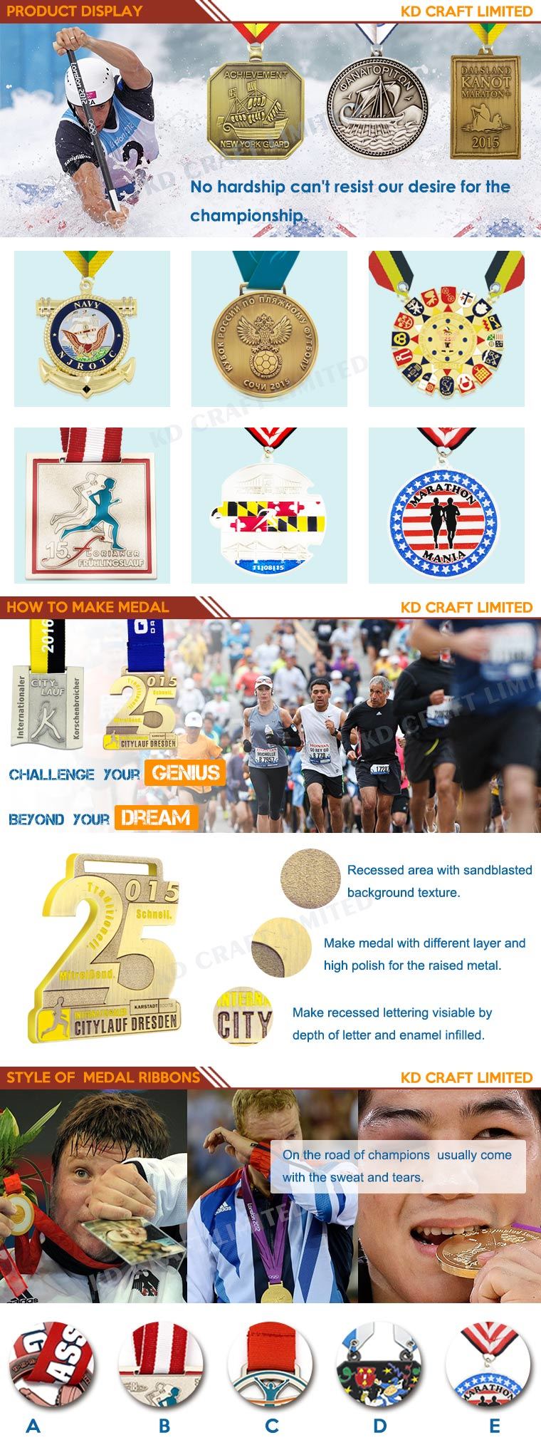 Promotional Custom Half Marathon 13.1km Sport Run Award Medal