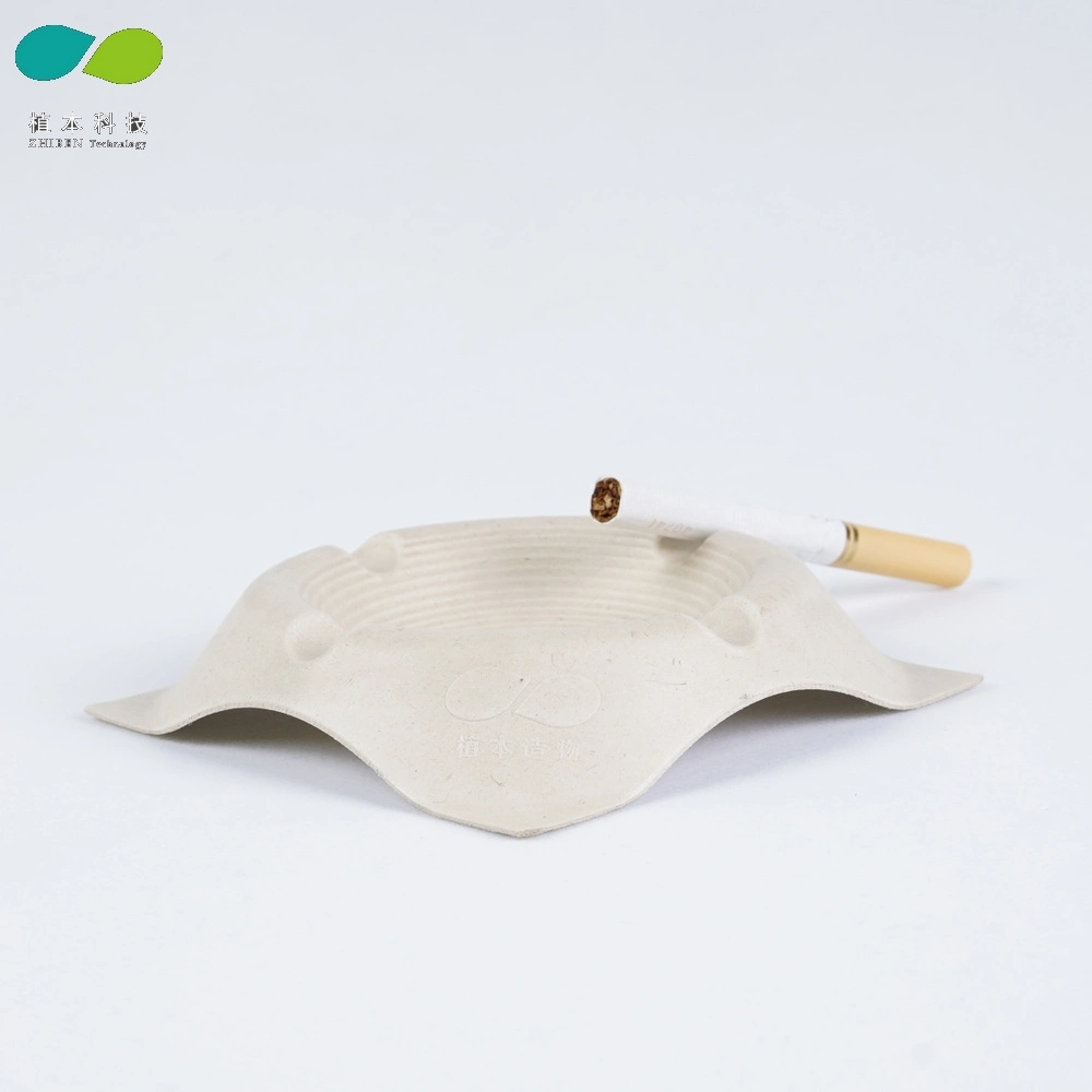 Biodegradable Disposable Bagasse Pulp Paper Smokeless Hotel Ashtray