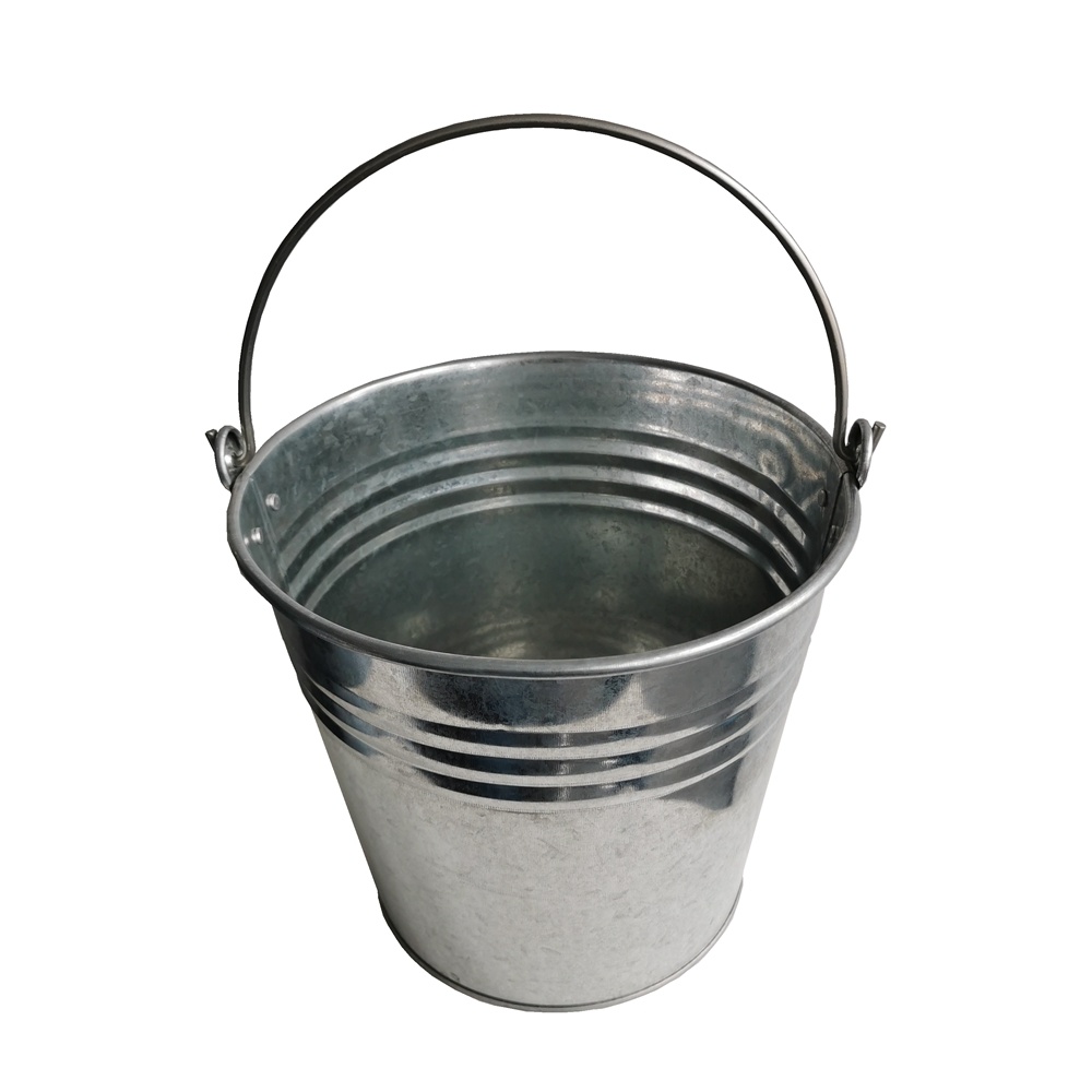 Large Round Metal Galvanized Ice Bucket Metal Beer Bucket with Bottle Opener