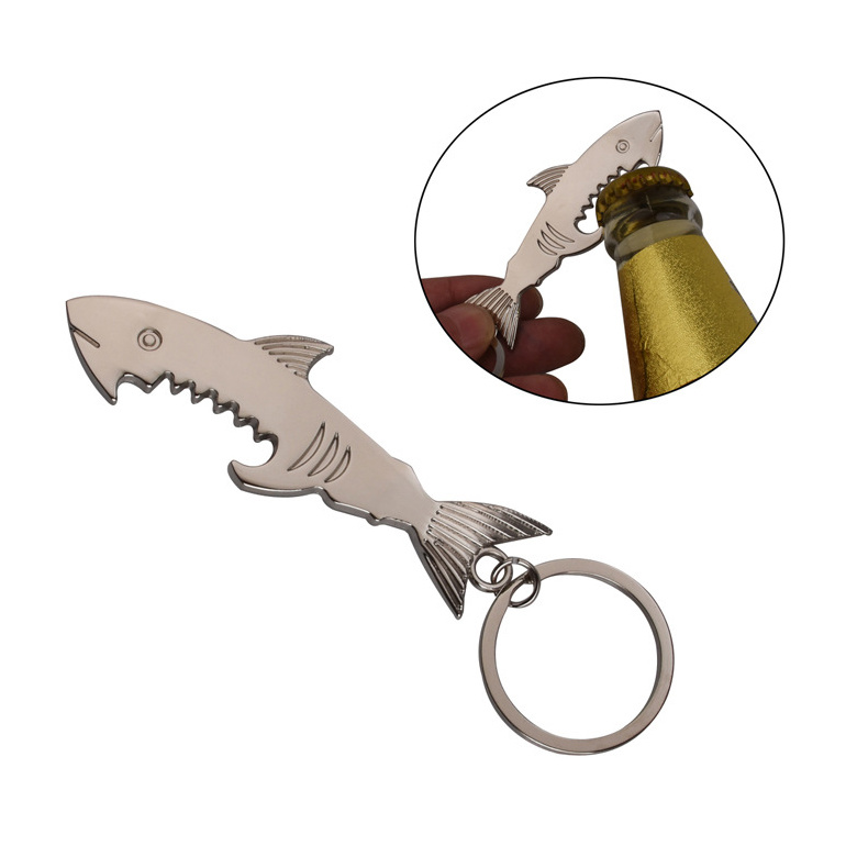 Shark Style Metal Bottle Opener Keychain Accessories Beer Keychain Opener Key Ring Chains