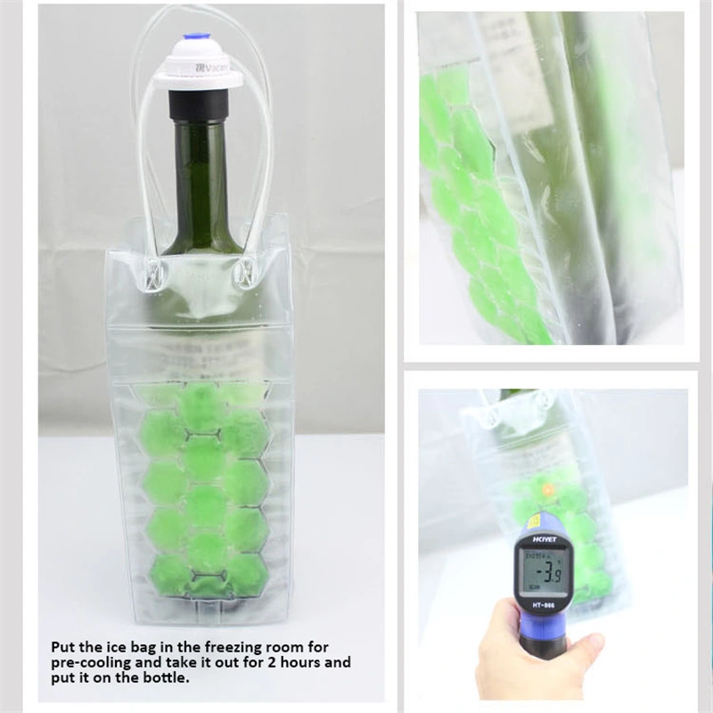 PVC Wine Bottle / Ice Bag Rapid Cooler Bag Cool Can Cooling Gel Holder Gift Party