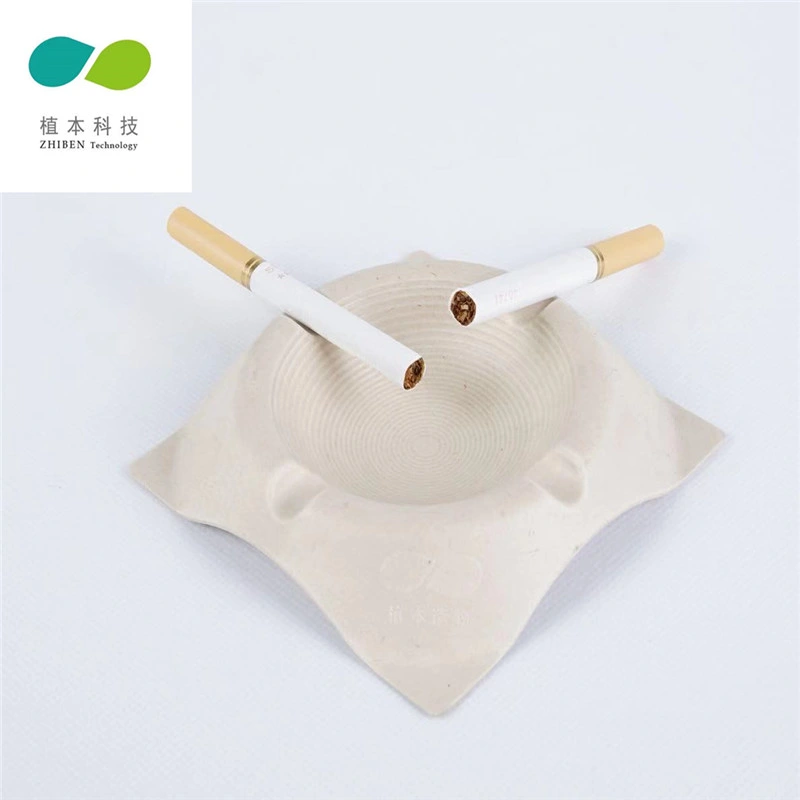 100% Biodegradable Portable Disposable Bagasse Pulp Smokeless Paper Ashtray