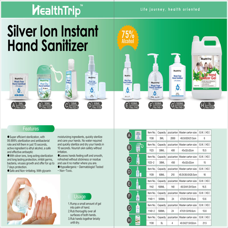 Hand Sanitizer Gel in 30ml Bottle with Keychain