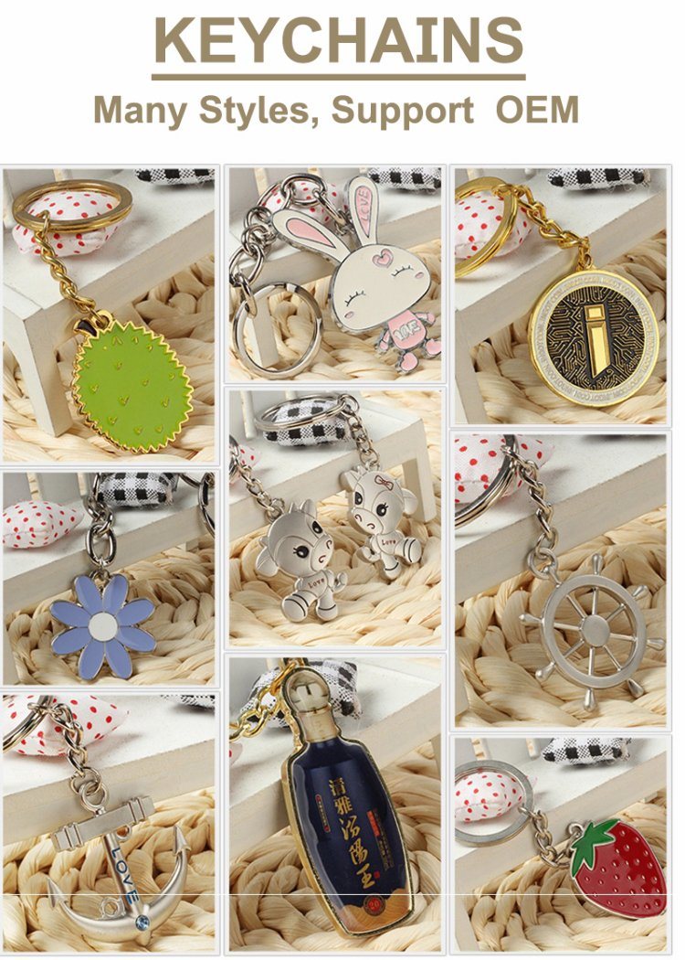 New Products Blank Cartoon Custom Double Side 3D Soft PVC Rubber Keychains