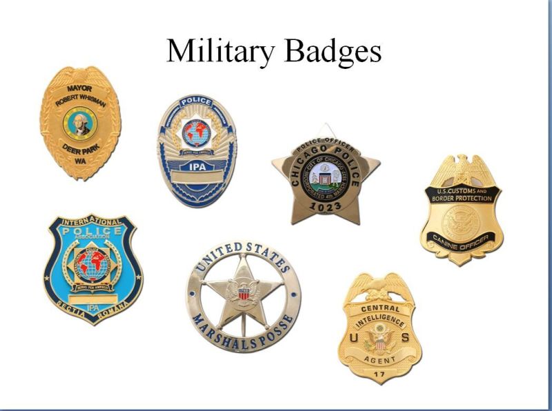 Metal Badge with Customer 2D/3D Logos Police Badge