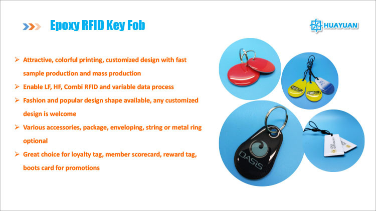 Fitness Club Custom Printing 13.56MHz MIFARE Ultralight C RFID Epoxy Key Fob Tags