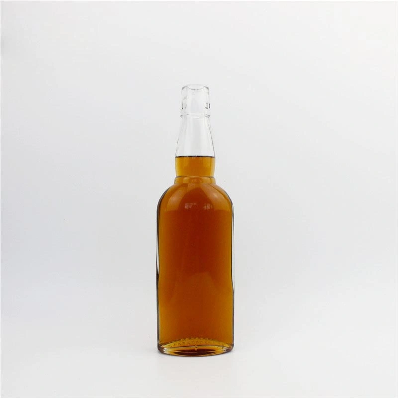 High Quality Gin Bottle 500ml Glass Spirit Bottle Bulk Liquor Container with Cork