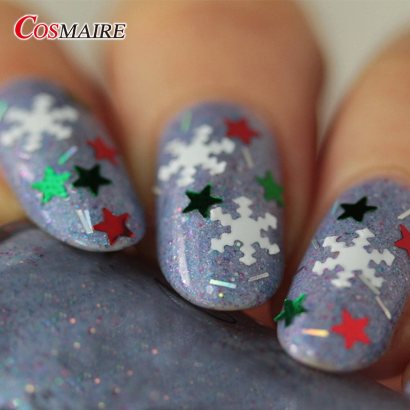 Iridescent White Snowflake Glitter, Holiday Christmas Glitter, Nail Art Glitter