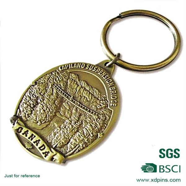 High Polish Souvenir Antique Gold Key Holder for Gift
