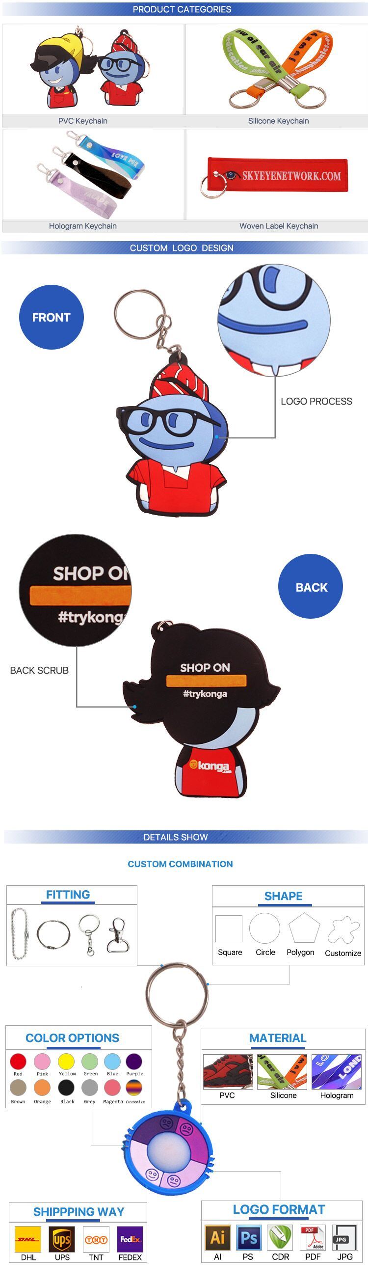 Custom Cartoon PVC Logo keychain for Child