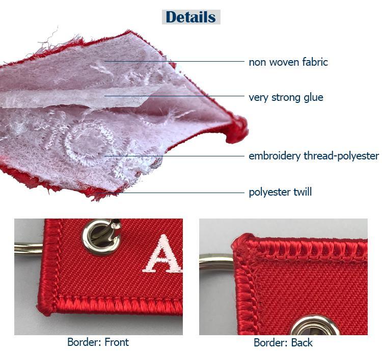 Keychain Woven Fabric Keychain Custom Airplane Embroidered Keychain Fabric Woven Airplane Keychain