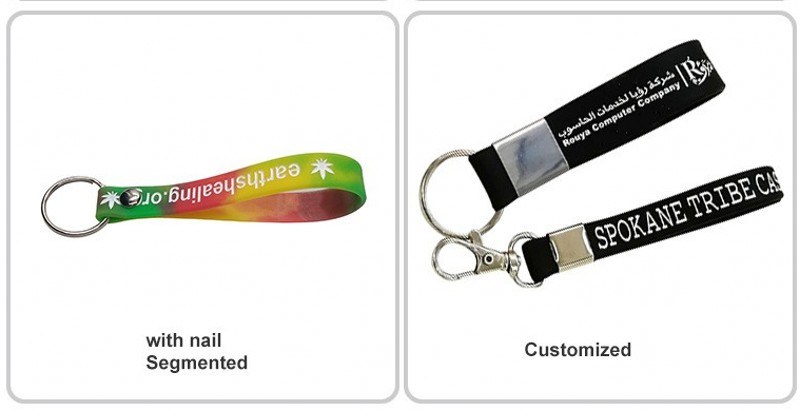 Fashion Colorful Custom Logo Silicone Wristband Keychain Silicone Bracelet Keyring