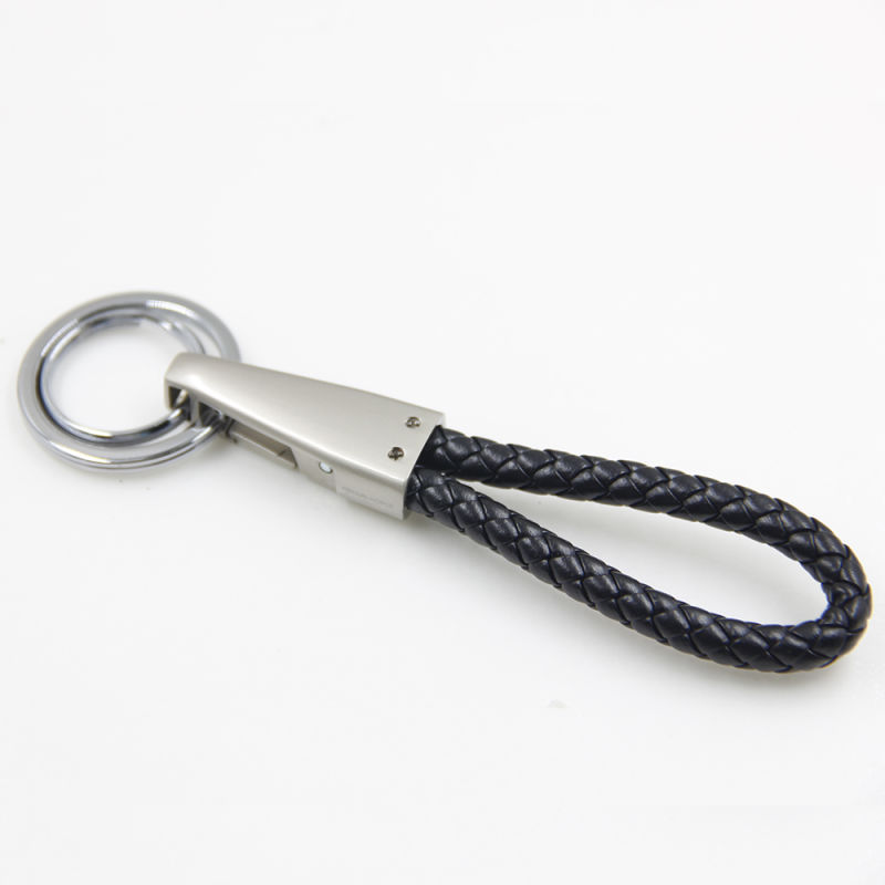 Custom Blank Leather Keyring Metal Keychain, Manufacture Key Metal Ring