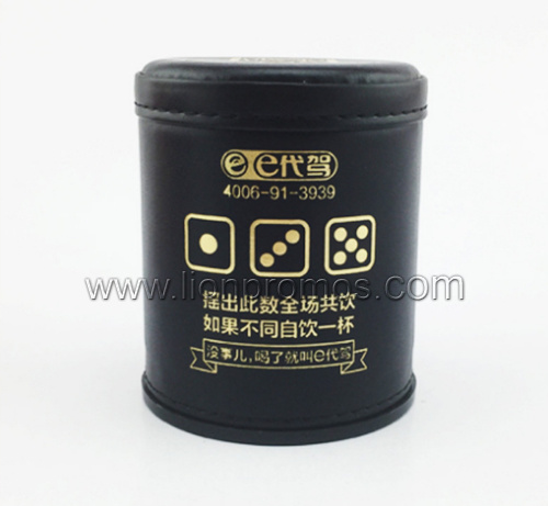 Personal Logo OEM Gift Leather Dice Cup Dice Set