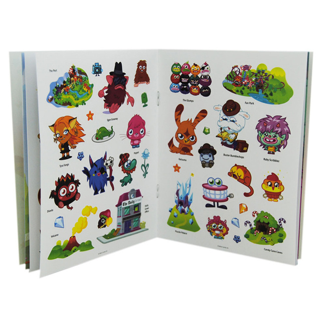 Cartoon Big No Glue Static Kids Design Printing Custom Reusable Sticker Book