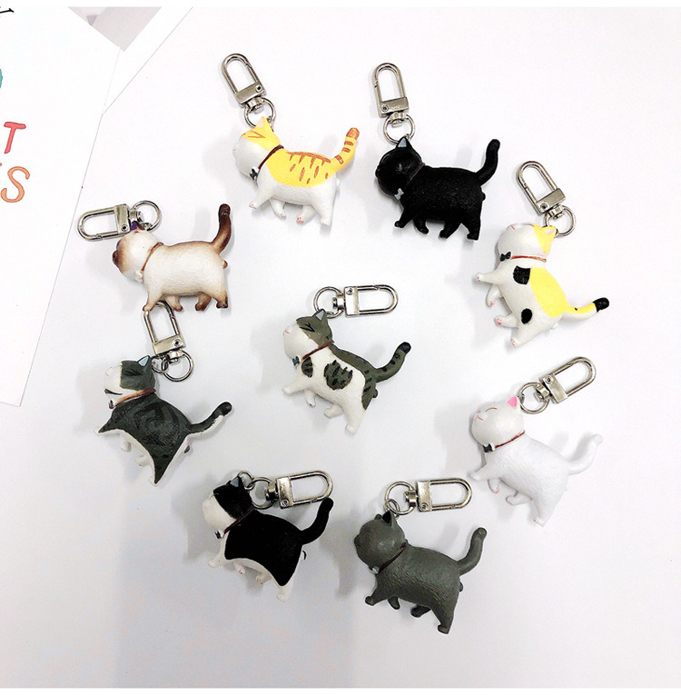 Cartoon Three - Dimensional Small Cat Key Chain Personality Bag Accessories