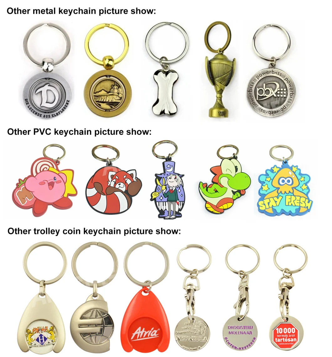 Promotional Low Prices Custom Logo Trolley Coin Keychain
