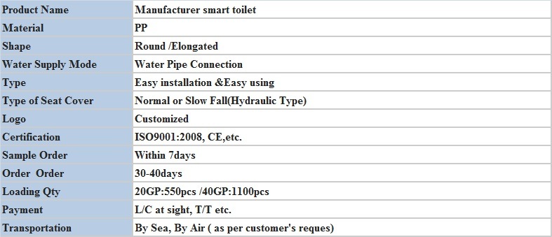 Smart Toilet Intelligent Western Brand Combined Toilet Bidet Toilet Cover