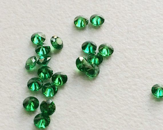 Round Shape Emerald Green CZ Stone Small Size Round Cubic Zirconia for Jewelry
