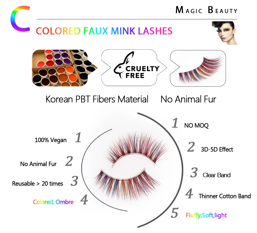 Je Private Label Colored Silk Eyelashes in Cheap Price