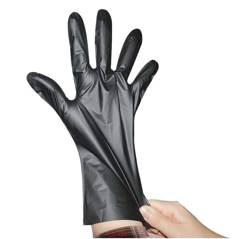 Manufacturers Hot Sell Ready Stock Household Food Contact Black TPE Gloves Black Disposable Gloves
