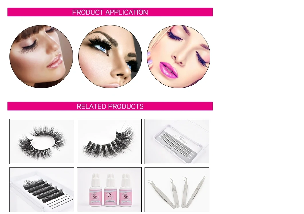 High Quality Hot Style Real Mink Colored Eyelashes Custom Packaged for Halloween