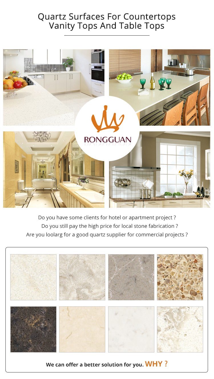 Brown Artificial Quartz Stone Slab for Kitchen and Bathroom Countertops