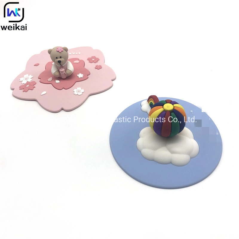 Custom Lovely Candy-Colored Non-Toxic Coffee Teacup Silicone Cup Lid