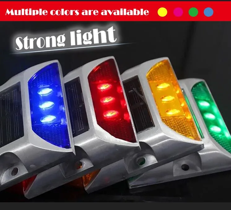 Aluminum Lights Road Traffic Cat Eye Reflective Red LED Flashing Solar Road Stud