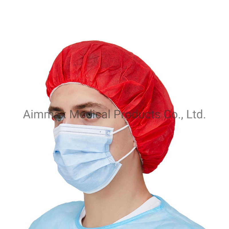 Colored Non Woven Nursing Disposable White Bouffant Head Cap