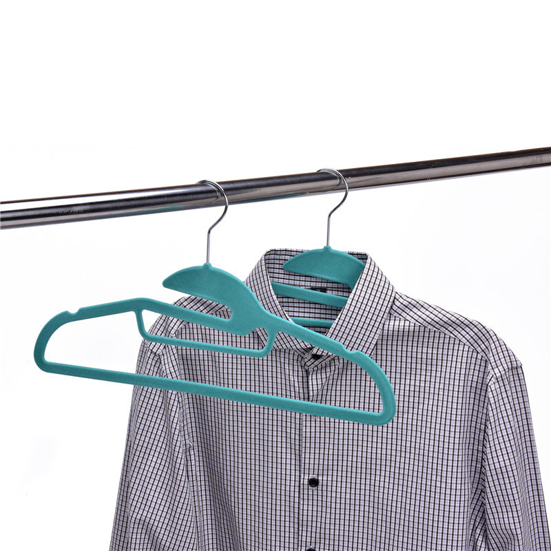 Custom Colored Multifunctional Durable Velvet Clothes Hanger Plastic Garment Hanger