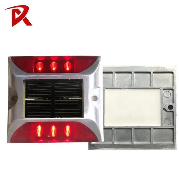 Aluminum Lights Road Traffic Cat Eye Reflective Red LED Flashing Solar Road Stud