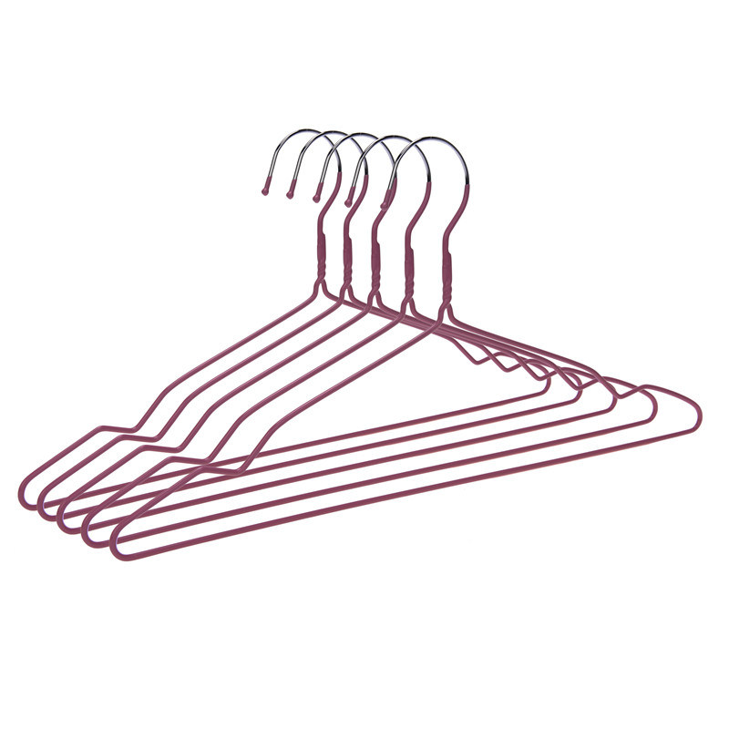 Red Colored PVC Coated Metal Wire Clothes Hanger for Custom