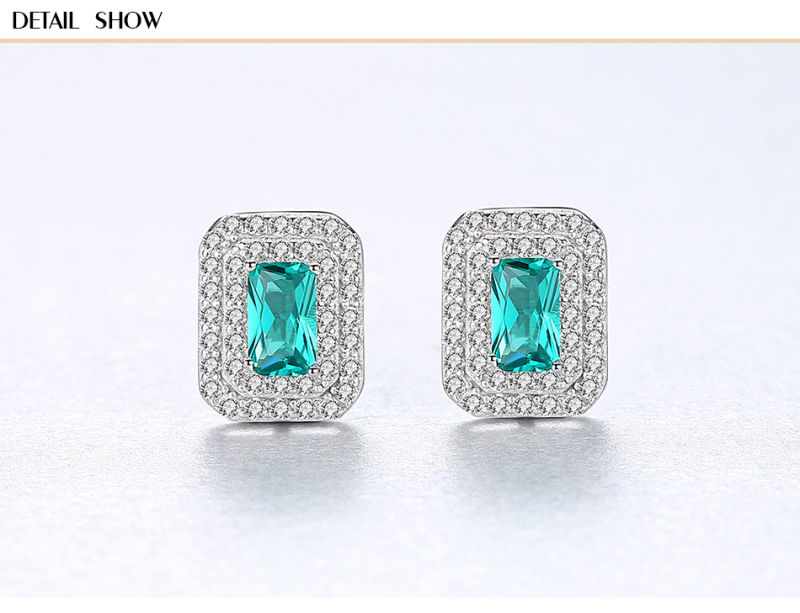 Woman Jewelry Emerald Green CZ Crystal Luxurious Party Earring