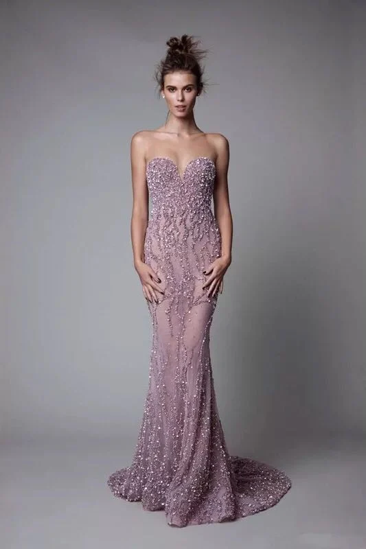 Crystal Prom Party Kleider Purple Tülle Cocktail Abendkleider Ra939