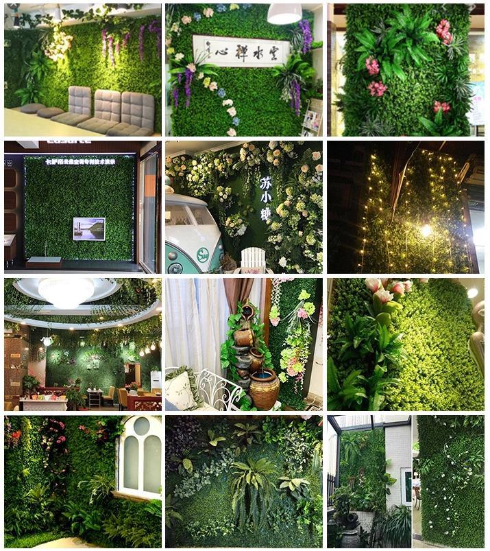 Decoration Greenery Plastic Wall Outdoor Green Artificial Plant Foliage Wall