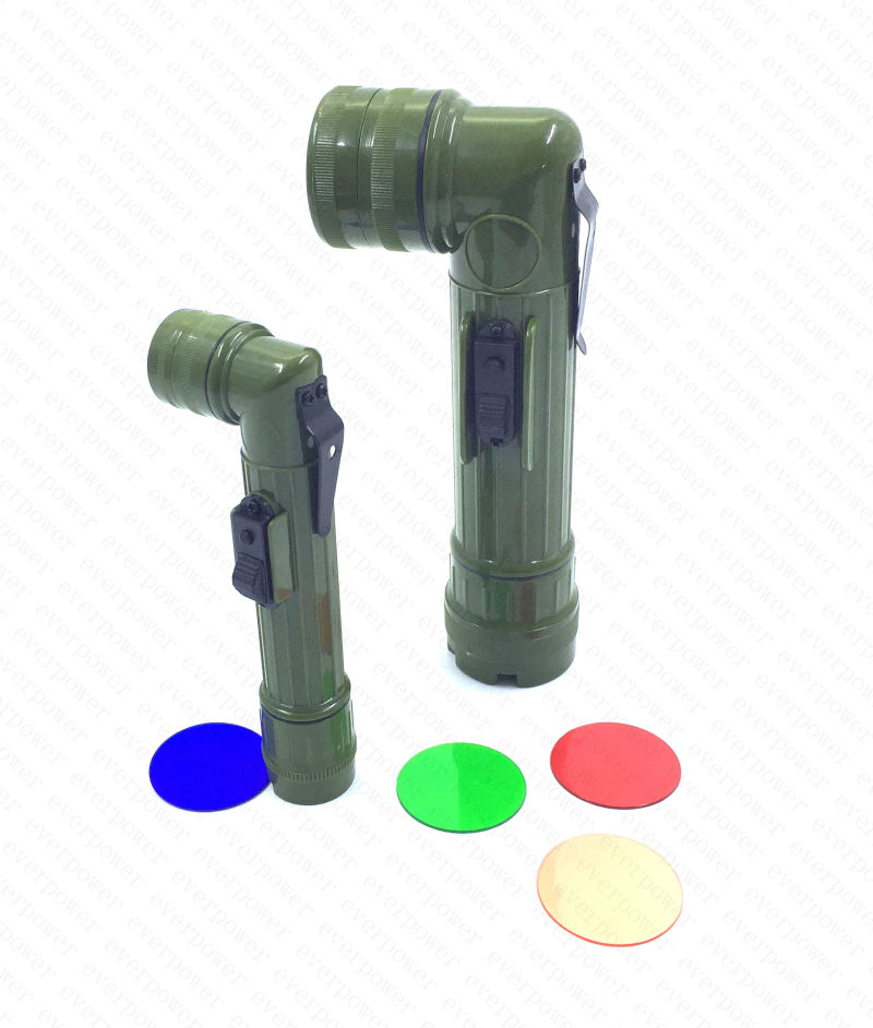 Plastic 3LED Angle Torch with 4PCS Color Lens
