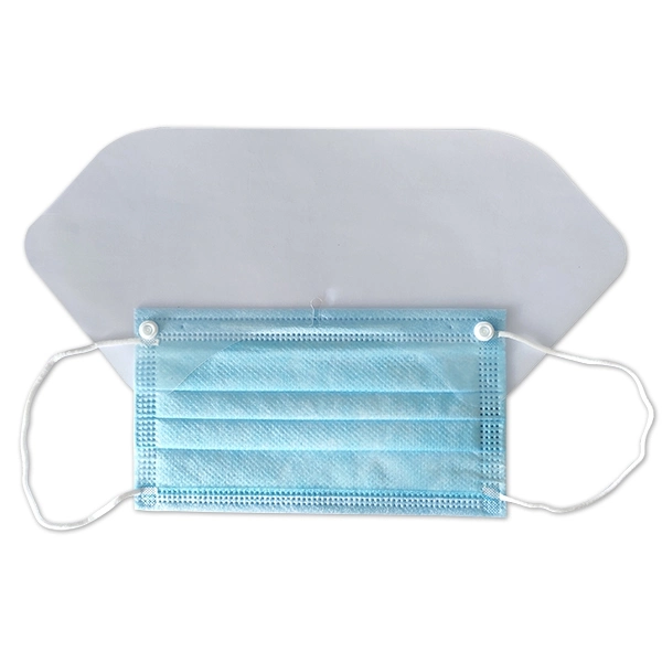Disposable 3ply Blue Safety Face Mask with Clear Plastic Eye Shield