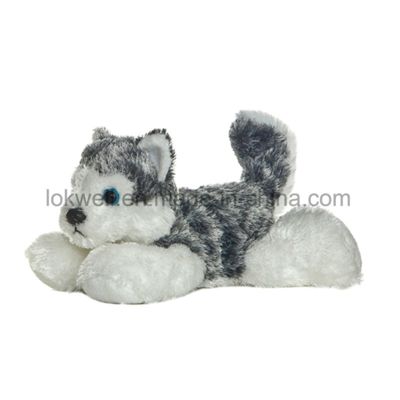 Soft Plush Blue Eyes Wolf Sitting Toys Animal