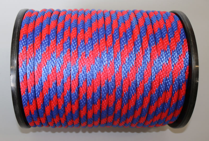 Eye Loop Red Mooring Rope Double Solid Braid Plastic Nylon Rope
