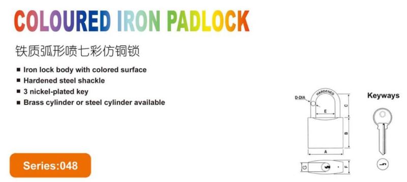 GS0048 Colored Iron Padlock, High Quality Grey Padlock, ISO9001 Passed Grey Padlock, Padlock
