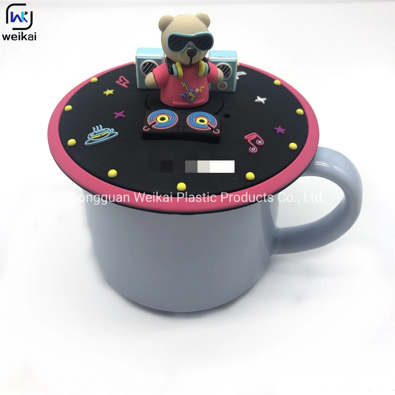 Custom Lovely Candy-Colored Non-Toxic Coffee Teacup Silicone Cup Lid