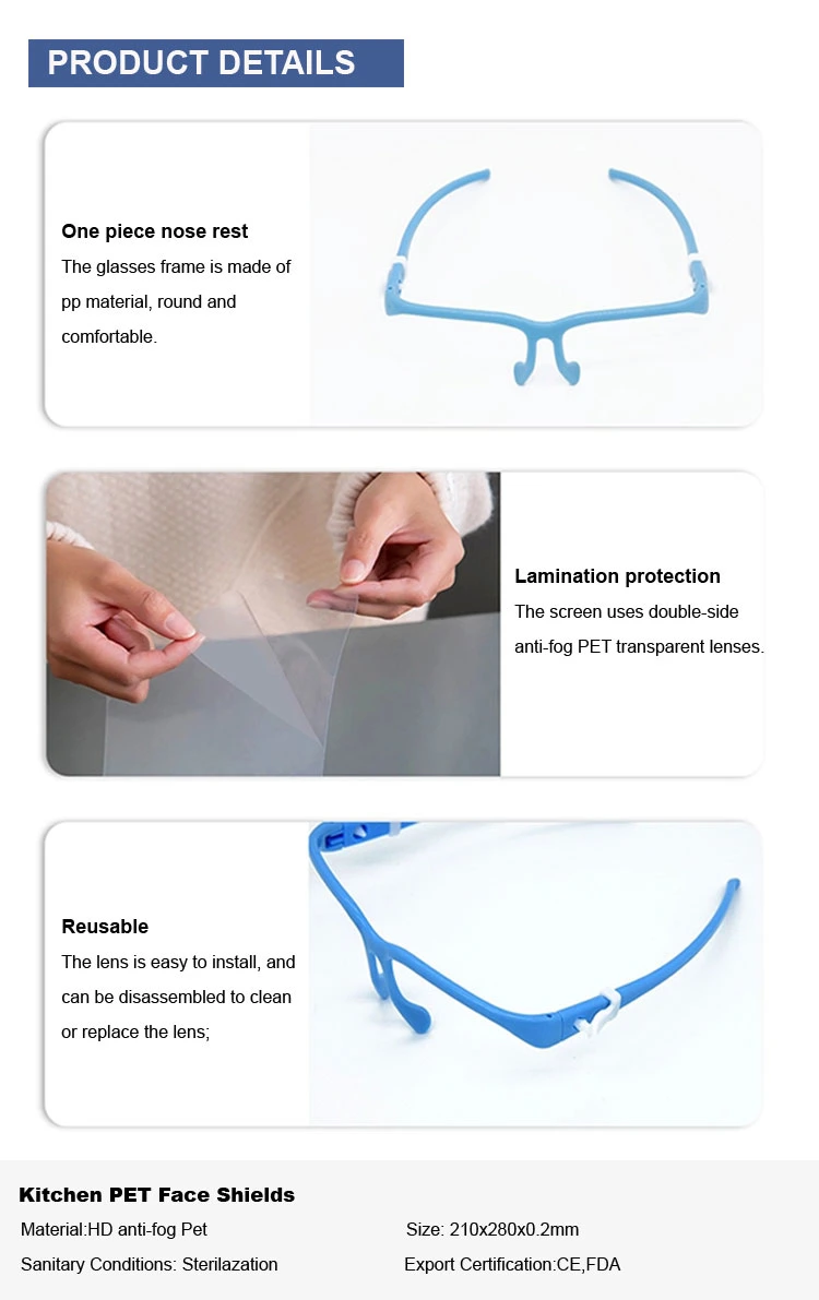 Factory Direct Blue Disposable Pet Safety Face Eye Shield