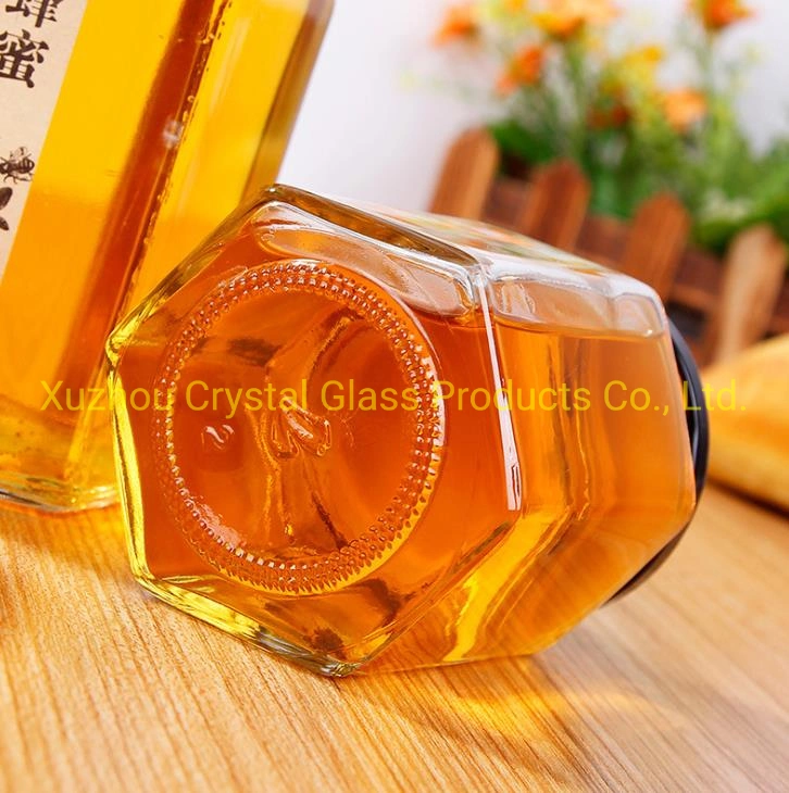 250ml Hexagonal Glass Honey Jar 350ml Honey Glass Jar