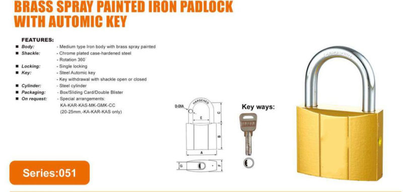 GS0051 Grey Iron Padlock, High Quality Grey Padlock, ISO9001 Passed Grey Padlock, Padlock