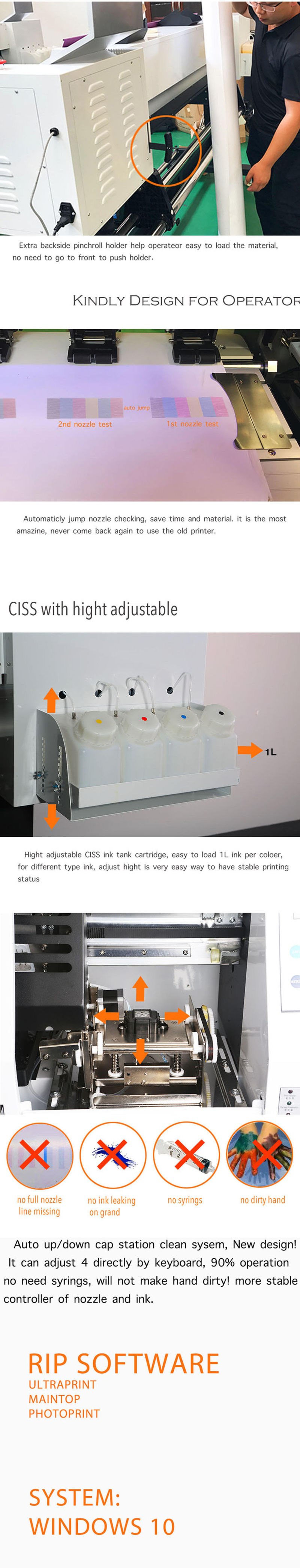 1.8m 6FT Dx5 Printhead High Resolution Digital Tarpaulin Solvent Printer