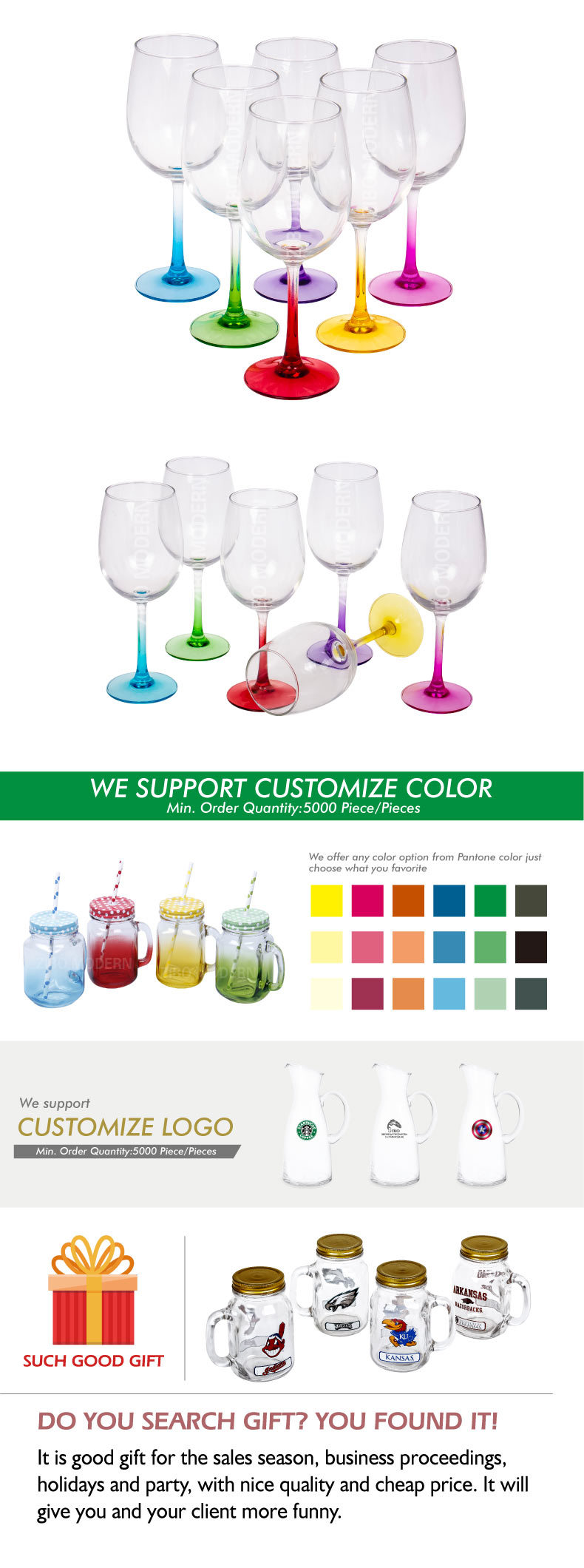 Wholesale Crystal Spraying Color Colored Stem Wine Glass