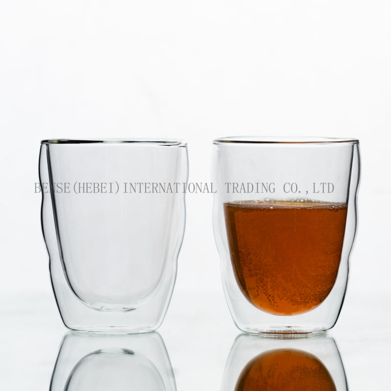 Heat Insulation Type Handmade Double Wall Glass Cup