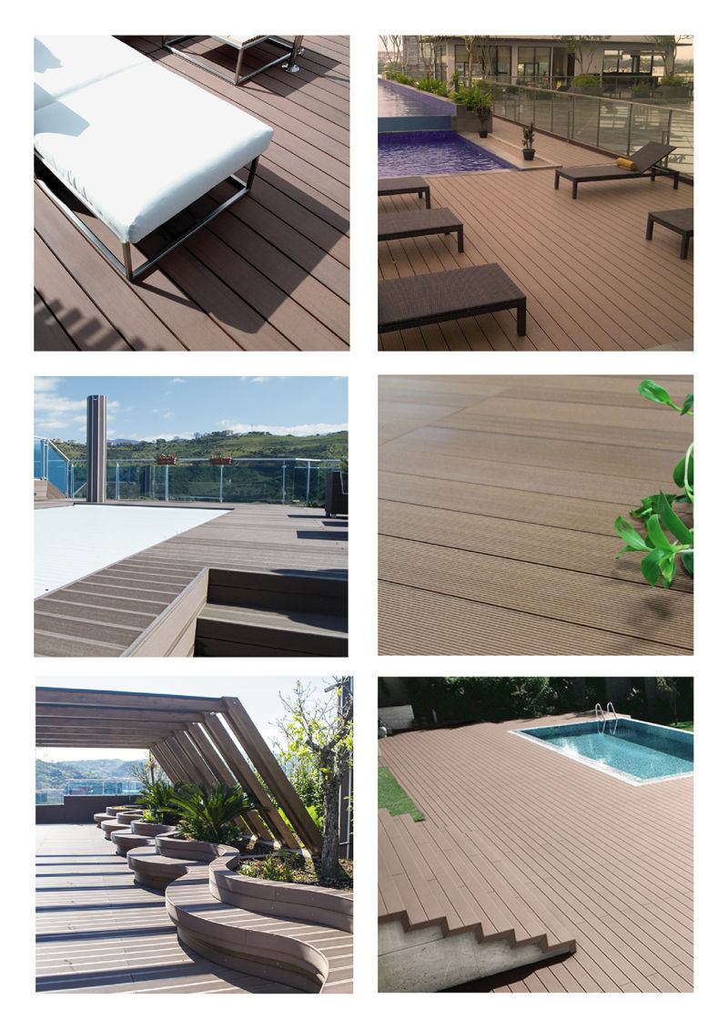 Solid Grooved Wood Grain Texture Classic Sanded Composite Decking Plank